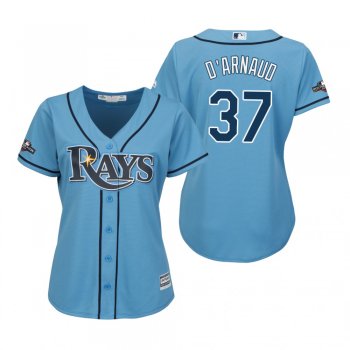 Women's Travis d'Arnaud Tampa Bay Rays Light Blue 2019 Postseason Cool Base Jersey