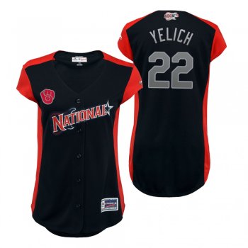 Women's National League Christian Yelich Navy 2019 MLB All-Star Game Workout Jersey