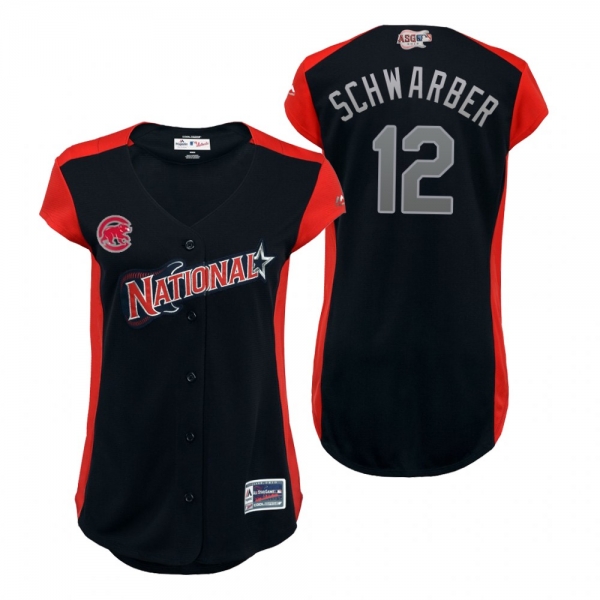 Women's National League Kyle Schwarber Navy 2019 MLB All-Star Game Workout Jersey