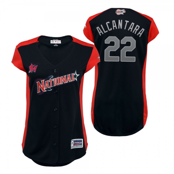 Women's National League Sandy Alcantara 2019 MLB All-Star Game Workout Jersey