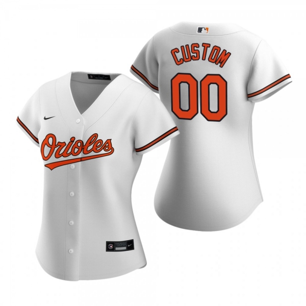 Women's Baltimore Orioles Custom Nike White 2020 Replica Home Jersey