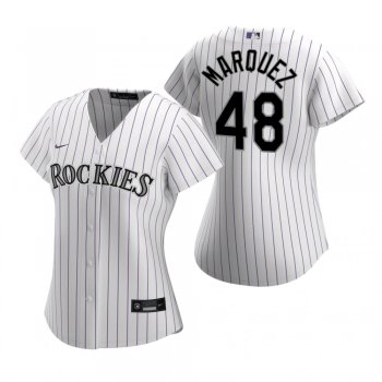 Women's Colorado Rockies German Marquez Nike White 2020 Replica Home Jersey