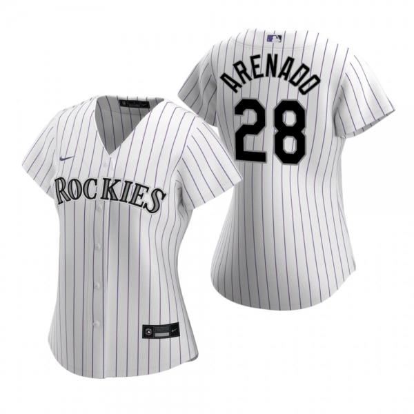 Women's Colorado Rockies Nolan Arenado Nike White 2020 Replica Home Jersey