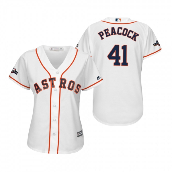 Women's Brad Peacock Houston Astros White 2019 Postseason Cool Base Jersey