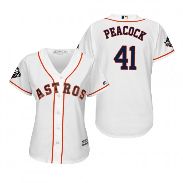 Women's Brad Peacock Houston Astros White 2019 World Series Cool Base Jersey