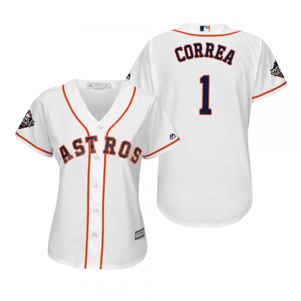 Women's Carlos Correa Houston Astros White 2019 World Series Cool Base Jersey