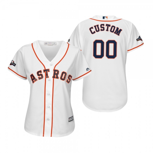 Women's Custom Houston Astros White 2019 Postseason Cool Base Jersey