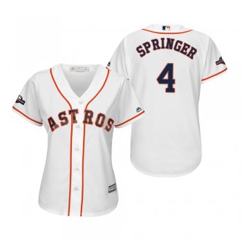 Women's George Springer Houston Astros White 2019 Postseason Cool Base Jersey