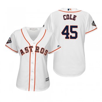 Women's Gerrit Cole Houston Astros White 2019 World Series Cool Base Jersey