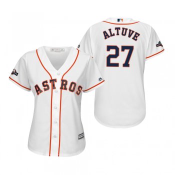 Women's Jose Altuve Houston Astros White 2019 Postseason Cool Base Jersey