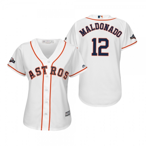 Women's Martin Maldonado Houston Astros White 2019 Postseason Cool Base Jersey