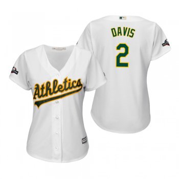 Women's Khris Davis Oakland Athletics White 2019 Postseason Cool Base Jersey