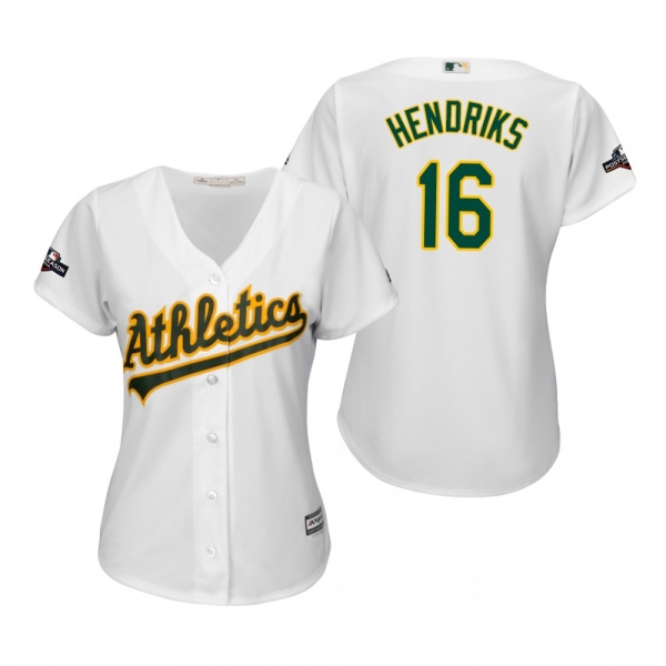 Women's Liam Hendriks Oakland Athletics White 2019 Postseason Cool Base Jersey