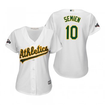 Women's Marcus Semien Oakland Athletics White 2019 Postseason Cool Base Jersey