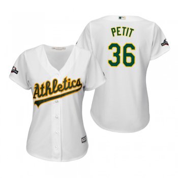 Women's Yusmeiro Petit Oakland Athletics White 2019 Postseason Cool Base Jersey