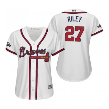 Women's Austin Riley Atlanta Braves White 2019 Postseason Cool Base Jersey