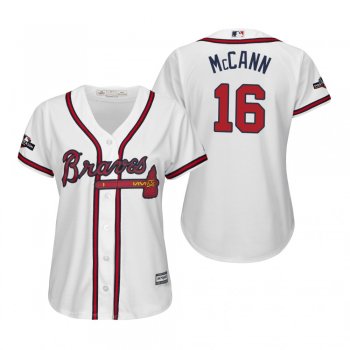 Women's Brian McCann Atlanta Braves White 2019 Postseason Cool Base Jersey