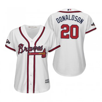 Women's Josh Donaldson Atlanta Braves White 2019 Postseason Cool Base Jersey