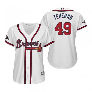 Women's Julio Teheran Atlanta Braves White 2019 Postseason Cool Base Jersey