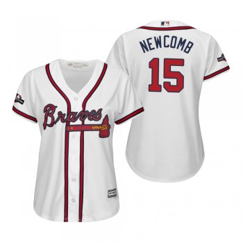 Women's Sean Newcomb Atlanta Braves White 2019 Postseason Cool Base Jersey