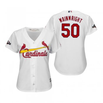 Women's Adam Wainwright St. Louis Cardinals White 2019 Postseason Cool Base Jersey