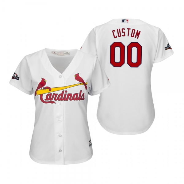 Women's Custom St. Louis Cardinals White 2019 Postseason Cool Base Jersey