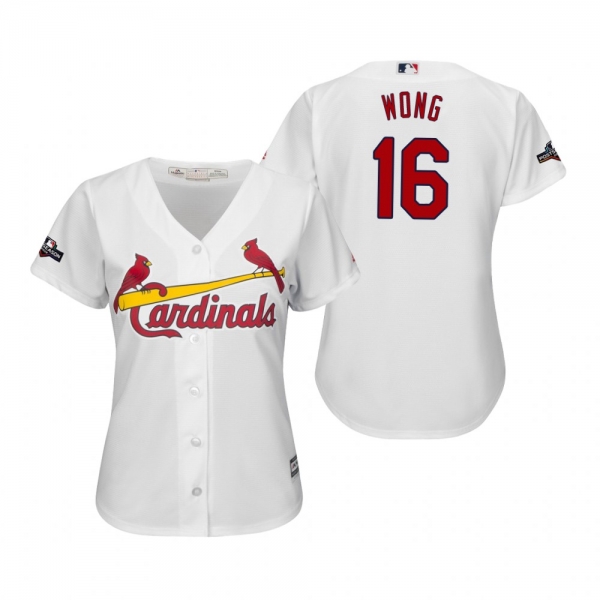 Women's Kolten Wong St. Louis Cardinals White 2019 Postseason Cool Base Jersey