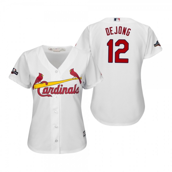 Women's Paul DeJong St. Louis Cardinals White 2019 Postseason Cool Base Jersey