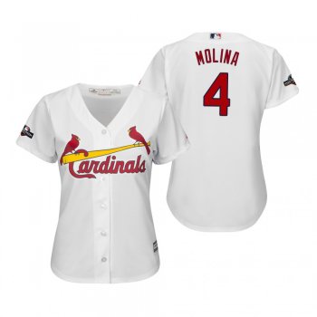 Women's Yadier Molina St. Louis Cardinals White 2019 Postseason Cool Base Jersey