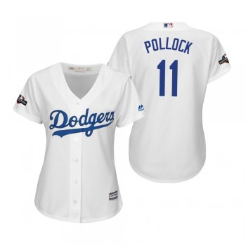 Women's A.J. Pollock Los Angeles Dodgers White 2019 Postseason Cool Base Jersey