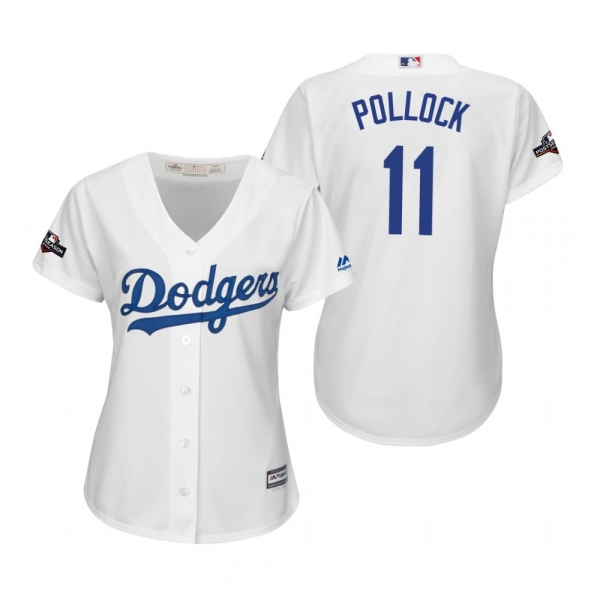 Women's A.J. Pollock Los Angeles Dodgers White 2019 Postseason Cool Base Jersey