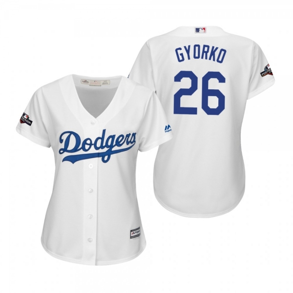 Women's Jedd Gyorko Los Angeles Dodgers White 2019 Postseason Cool Base Jersey