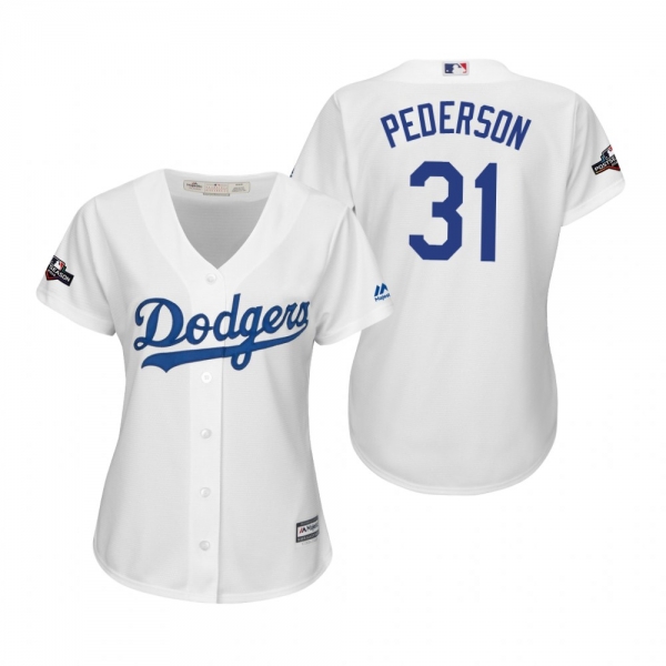 Women's Joc Pederson Los Angeles Dodgers White 2019 Postseason Cool Base Jersey