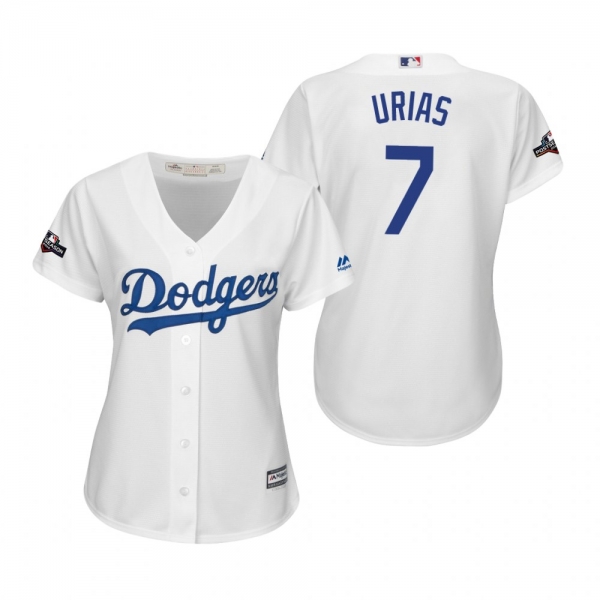 Women's Julio Urias Los Angeles Dodgers White 2019 Postseason Cool Base Jersey