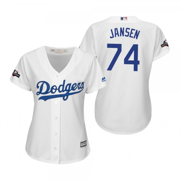 Women's Kenley Jansen Los Angeles Dodgers White 2019 Postseason Cool Base Jersey