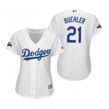 Women's Walker Buehler Los Angeles Dodgers White 2019 Postseason Cool Base Jersey