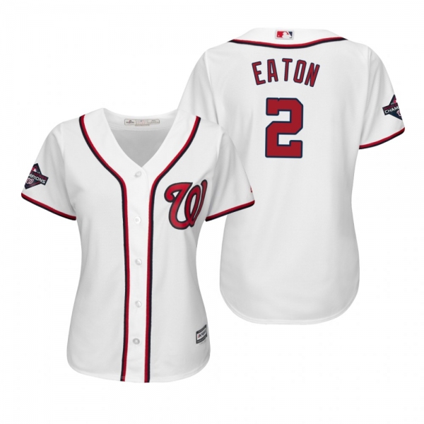 Women's Adam Eaton Washington Nationals White 2019 World Series Champions Cool Base Jersey