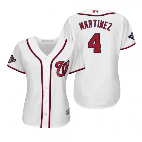 Women's Dave Martinez Washington Nationals White 2019 World Series Champions Cool Base Jersey