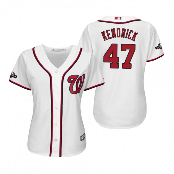 Women's Howie Kendrick Washington Nationals White 2019 Postseason Cool Base Jersey