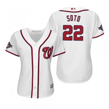 Women's Juan Soto Washington Nationals White 2019 World Series Champions Cool Base Jersey