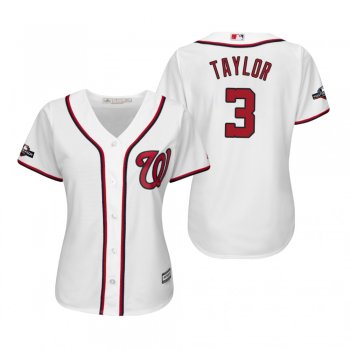 Women's Michael A. Taylor Washington Nationals White 2019 Postseason Cool Base Jersey