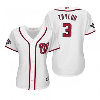 Women's Michael Taylor Washington Nationals White 2019 World Series Champions Cool Base Jersey