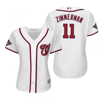 Women's Ryan Zimmerman Washington Nationals White 2019 World Series Champions Cool Base Jersey