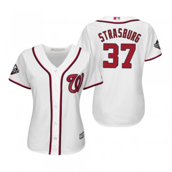 Women's Stephen Strasburg Washington Nationals White 2019 World Series Cool Base Jersey