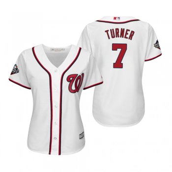 Women's Trea Turner Washington Nationals White 2019 World Series Cool Base Jersey