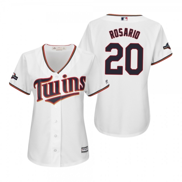 Women's Eddie Rosario Minnesota Twins White 2019 Postseason Cool Base Jersey