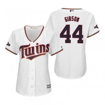 Women's Kyle Gibson Minnesota Twins White 2019 Postseason Cool Base Jersey