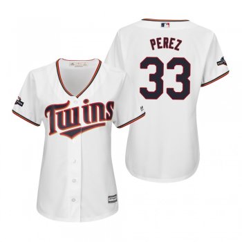 Women's Martin Perez Minnesota Twins White 2019 Postseason Cool Base Jersey