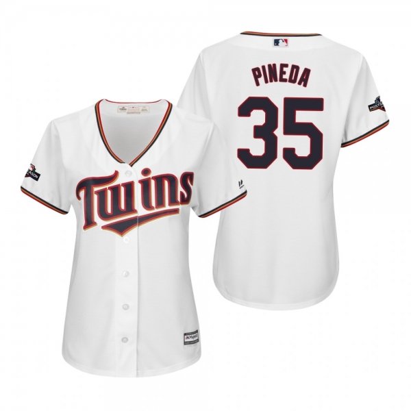 Women's Michael Pineda Minnesota Twins White 2019 Postseason Cool Base Jersey