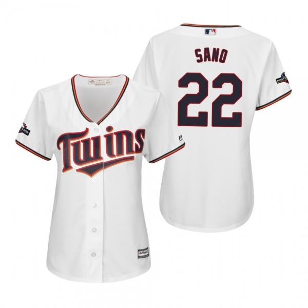 Women's Miguel Sano Minnesota Twins White 2019 Postseason Cool Base Jersey